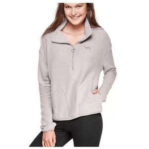 VS PINK Grey Fleece Half-Zip